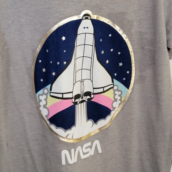 Mighty Fine NASA Graphic Tee Short Sleeve Crew Neck Heather Grey Size Medium - Picture 6 of 11